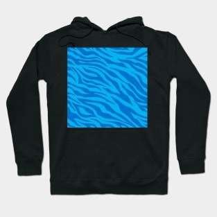 Tiger Print Two Toned Blue Hoodie